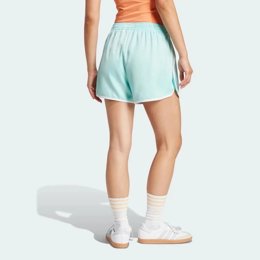 Adidas Originals 3 Stripes Sprinter Shorts Womens Small Semi Flash Aqua JD3123